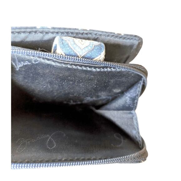 VERA BRADLEY Mini Bifold Zip/Snap Wallet In Nantucket Navy Blue Medallion - Picture 5 of 6